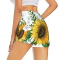 thumbnail image 2 of Uemuo Sunflowers (2) Pattern Women's Athletic Shorts High Waisted Running Shorts with Liner Pockets Gym Elastic Workout Shorts-Small, 2 of 9