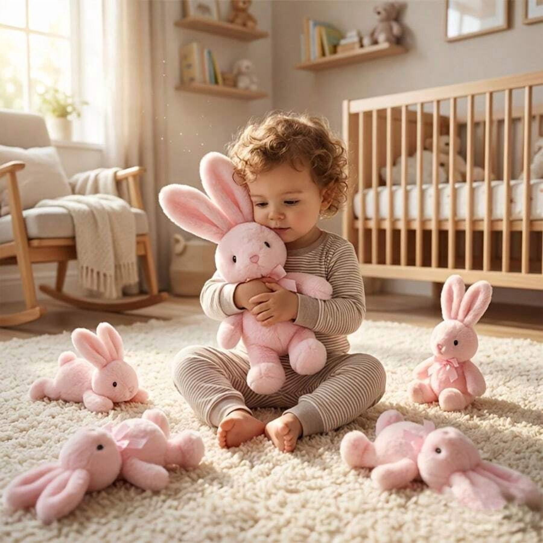 Soft Stuffed Bunny Plush Toy | Cute Lop Jimny Rabbit Doll With Long Ears, Polyester, Mixed Colors | Ideal For Nursery, Home, Bedroom Decor | Huggable Bedtime Companion, Travel Accessory
