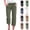 23# Dark Green, variant on Wide Leg Cropped Pants for Women Summer High Waist Linen Capri Pants Drawstring Baggy Lightweight Pockets Beach Pant Army Green L