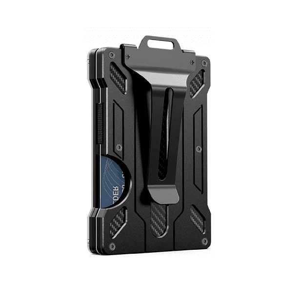 Cartera Rfid Hombre Tarjetero Billetera Fibra De Carbono Negro