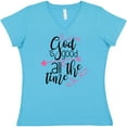 thumbnail image 3 of Inktastic God is Good All the Time Women's V-Neck T-Shirt, 3 of 5