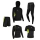 thumbnail image 4 of Chándal transpirable para hombre 5Pcs / Set Chándal para Hombre de Secado Gimnasio Atlético Fútbol de Compresión - Negro M Verde m Magideal Chándal transpirable para hombre, 4 of 7