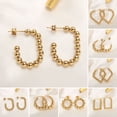thumbnail image 4 of LYMAYTER Boucles d'Oreilles pour Femmes 1 Paire - Acier Inoxydable, Géométrique, 4 of 7