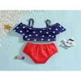 thumbnail image 2 of Toddler Girls Swimsuit Star Print Ruffle Crop Tops Bottom Shorts Swimwear, 2 of 6