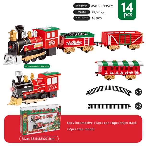 Fabricantes de juguetes de venta directa, juguetes de tren de Navidad para niños, juguetes de ensamblaje de vagones eléctricos DIY, regalo de artes y manualidades navideñas