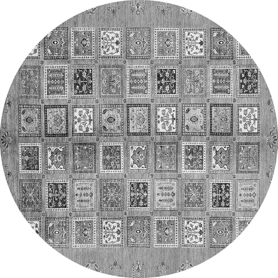 Ahgly Company Indoor Round Abstract Gray Modern Area Rugs, 5' Round