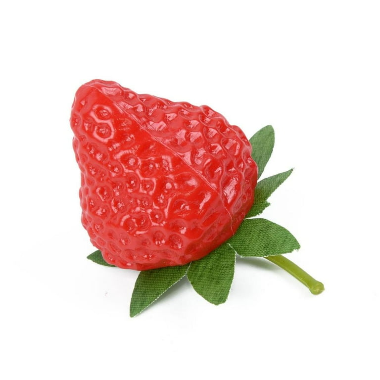 Cogfs Artificial Strawberries Fruits Realistic Plastic Strawberry,Fake Fruits Strawberries,Lifelike Strawberries Berry Stems for Kitchen Home Foods