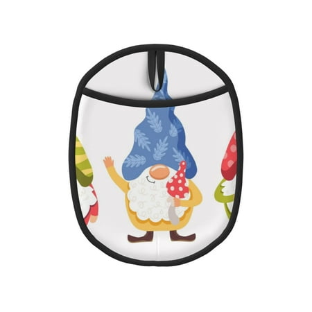 

Tebeau Autumn Funny Gnomes Print Silicone Pot Holders Multi-Purpose Hot Pads for Kitchen Trivets Potholders Oven Mitts for Baking Cooking Hot Dishes Pans Heat Resistant