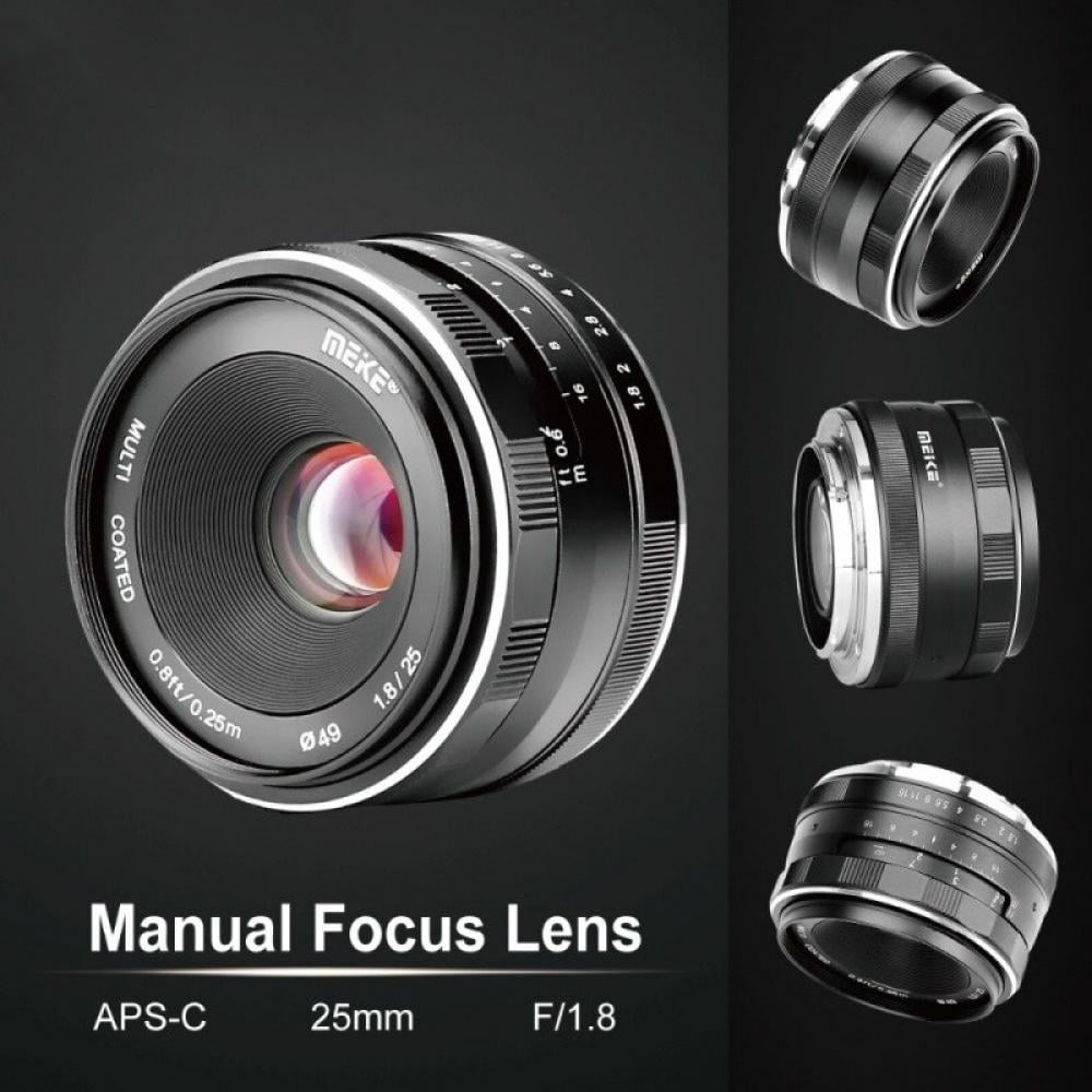 Graden Celsius Mart Nevelig KOOYET Meike 25mm APS-C F1.8 Manual Wide Angle Lens for Fuji X-mount / for  Sony E Mount / for Panasonic Camera A7 A7II A7RII - Walmart.com