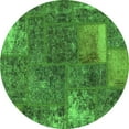thumbnail image 1 of Ahgly Company Indoor Round Patchwork Green Transitional Area Rugs, 3' Round, 1 of 4