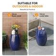 thumbnail image 4 of BAYUELSWU Outdoor Side Table 9.4" Steel Patio End Table, Round Hollow Drum Side Table, Accent Garden Table Corner Table, Weather-Resistant Coffee Table for Garden, Balcony, Porch & Poolside (Blue), 4 of 7