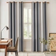 thumbnail image 5 of Kitchen Curtains 84 Inch Length 2 Panels, Black Grey Brown Striped Grommets Window Treatment Curtain, Modern Stripes Art Farmhouse Thermal Curtains Drapes for Living Room/Bathroom, 5 of 9