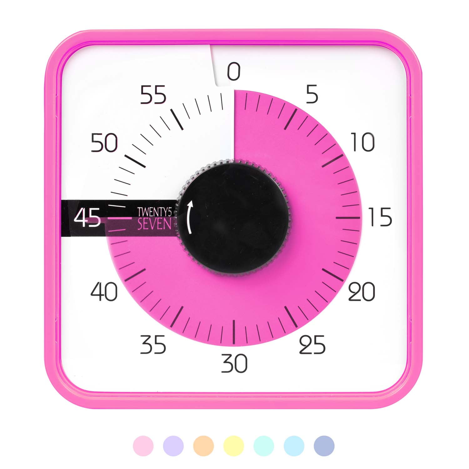 TWENTY5 SEVEN Countdown Timer 7.5 inch; 60 Minute 1 Hour Visual Timer Classroom Teaching Tool