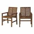 thumbnail image 3 of Outdoor Wood Patio Chairs - Set of 2 - Dark Brown, 3 of 10