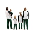 thumbnail image 4 of KelaJuan Christmas Family Pajamas Matching Set Letter Christmas Tree Print Long Sleeve Tops and Green Plaid Pants Sleepwear, 4 of 6