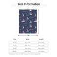 thumbnail image 4 of Throw Blanket for Couch Sofa and Bed, cartoon boat shark fins blue Super Soft Plush Throw Blanket, Fuzzy Cuteness Comfy Warm Washable Flannel Blanket & Throws for All Season 60"x50", 4 of 5