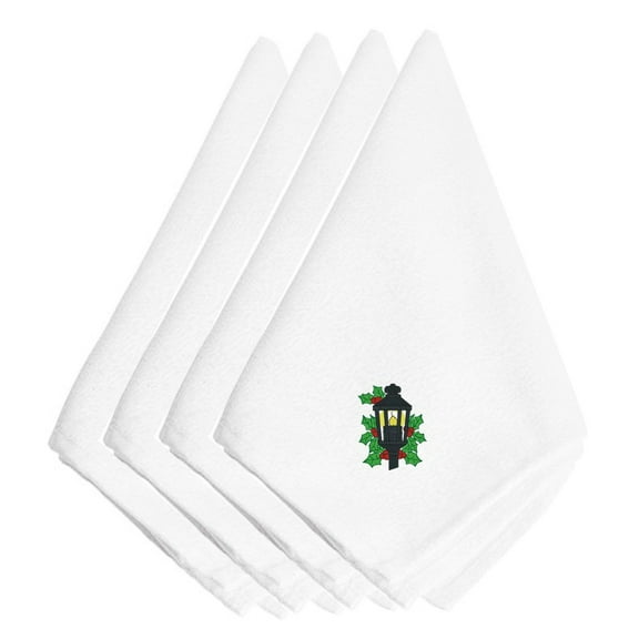 Christmas Lantern Embroidered Napkins Set of 4
