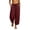 Pants-Wine, variant on Womens Athletic Capris New Summer Pants for Women Lightweight Faux Linen Casual Pants Loose Fits Comfy Vacation Trousers with Pockets