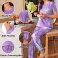 thumbnail image 6 of Avidlove Women Pajamas Set Short Sleeve Pjs Tops with Jogger Pants Loungwear 2 Piece Tie dye Sleepwear with Pockets, 6 of 7