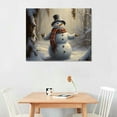 thumbnail image 2 of Nawypu Christmas Wall Art Christmas Snowman Poster on Canvas Print Winter Wall Art Painting Snowscape Decorative Art Nature Wall Art for Decorating Bedrooms and Living Rooms, 2 of 4