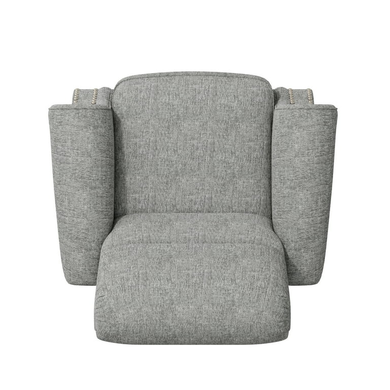 Homesvale Cari Push Back Recliner Chair with Nailheads Light Gray Polyester Living Room Recliner Walmart
