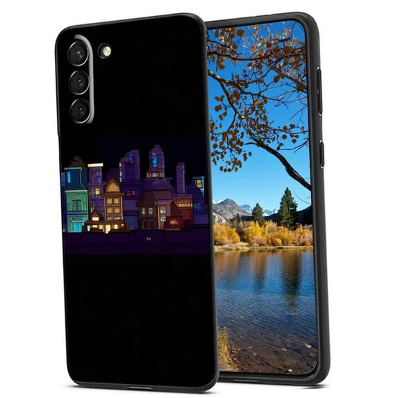 City-Land-41-23 Phone Case, Degined for Samsung Galaxy S21+ Plus Case Men Women, Flexible Silicone Shockproof Case for Samsung Galaxy S21+ Plus