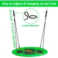 thumbnail image 5 of HYYOP  40 Inch Green Saucer Tree Swing Set for Kids Adults 800lb Weight Capacity Waterproof Flying Swing Seat Textilene Fabric with Adjustable Hanging Ropes for Outdoor Playground, Backyard, 5 of 9