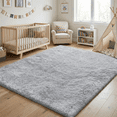 thumbnail image 2 of Rugs for Living Room, 4'x6' Soft Fluffy Area Rug for Bedroom, Plush Decorative Rug with Anti-Skid Backing, Indoor Home Carpet for Living Room, Light Grey, 2 of 5