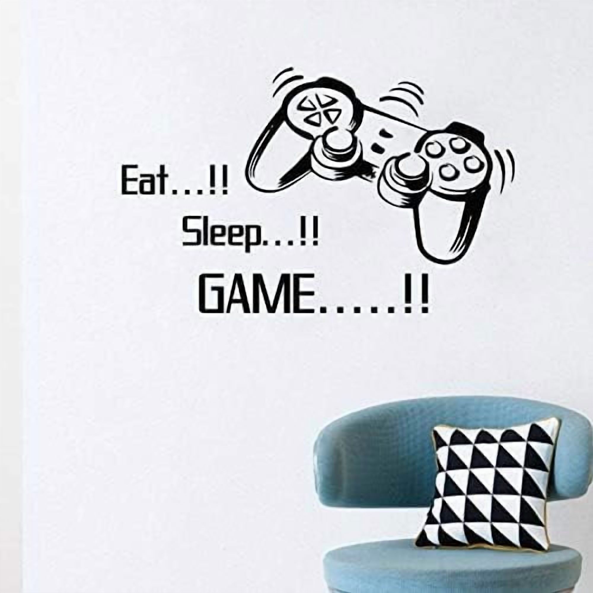 QTH DIY Removable Wall Stickers for Living Room Home Decor - Game Handle