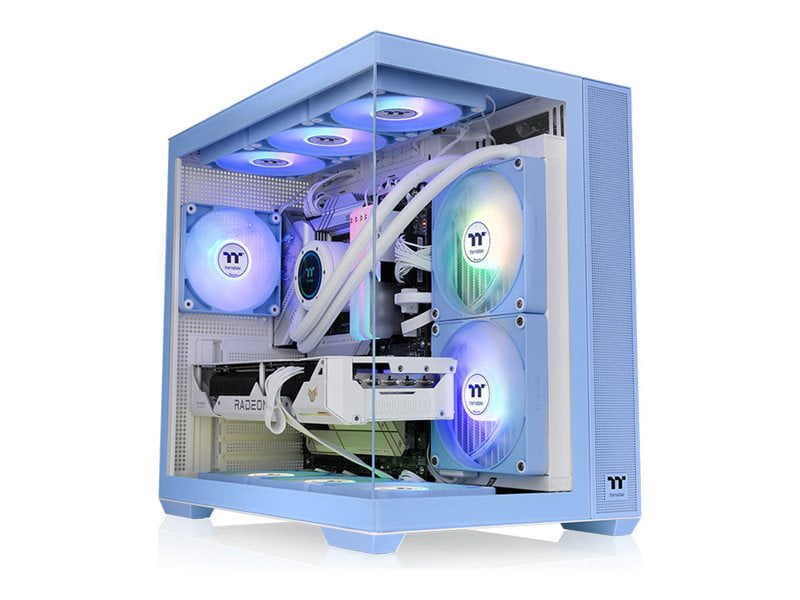 Thermaltake View 380 TG ARGB Hydrangea Blue ATX Case; 4x120mm ARGB Fans Included; Supports Hidden-Connector Motherboard; Front & Side Dual Tempered Glass Panel; CA-1Z2-00M1WN-00; 3 Year Warranty