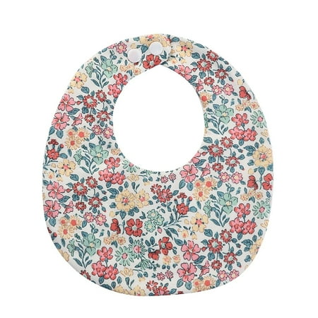 Flower Print Baby Bib Stuff Cotton Adjustable Snap Bandana Scarf for Kids Newborn Boys Girls Feeding Saliva Towel Burp Cloth 5