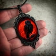 thumbnail image 3 of Necvior Lace Oval Charm Necklace Gothic Raven Jewelry Raven Choker Necklace Protections, 3 of 6