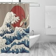thumbnail image 2 of Shower Curtains Japanese Waves Curtain, Waterproof Fabric Decor Shower Curtains for Bathroom Set with 12 Hooks, 66” x 72”, 2 of 6