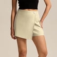 thumbnail image 4 of Women's Mini Skirts Wrap High Withed Asymmetric Hem Solid Zip Front Skirts Stretchy Casual Comfy Party Dressy Clothes, 4 of 6