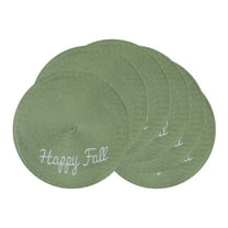 Unique Bargains Farmhouse Solid Placemats Set of 6 Woven for Dining Table Decor Army Green