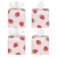 thumbnail image 2 of Balery Strawberry Porta Pañuelos de Cuero con Estampado – Funda Moderna Cuadrada para Caja de Pañuelos, Dispensador 5x5x5'', 2 of 7