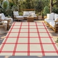 thumbnail image 2 of Yellow Buffalo Plaid Outdoor Rug for Patio/Deck/Porch, Non-Slip Large Area Rug 6 x 9 Ft, Red Lines Grid Pattern Vintage Indoor Outdoor Rugs Washable Area Rugs, Reversible Camping Rug Carpet Runner, 2 of 8