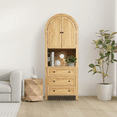 thumbnail image 5 of LEFHDA 6-Tier Arched Storage Cabinet with Drawer, Cabinet with Doors and Countertop, Arched Bookcase with Storage, Kitchen Pantry Cabinet, Wooden Storage Cabinet for Living Room, 5 of 7