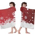 thumbnail image 4 of Red Christmas Snowflake Pattern Hooded Bath Towel，60"x35" for Ages 3 To 12 Kids, Quick Dry Lightweight Soft Microfiber Hood Beach Towel Cover Up for Kids, 4 of 7