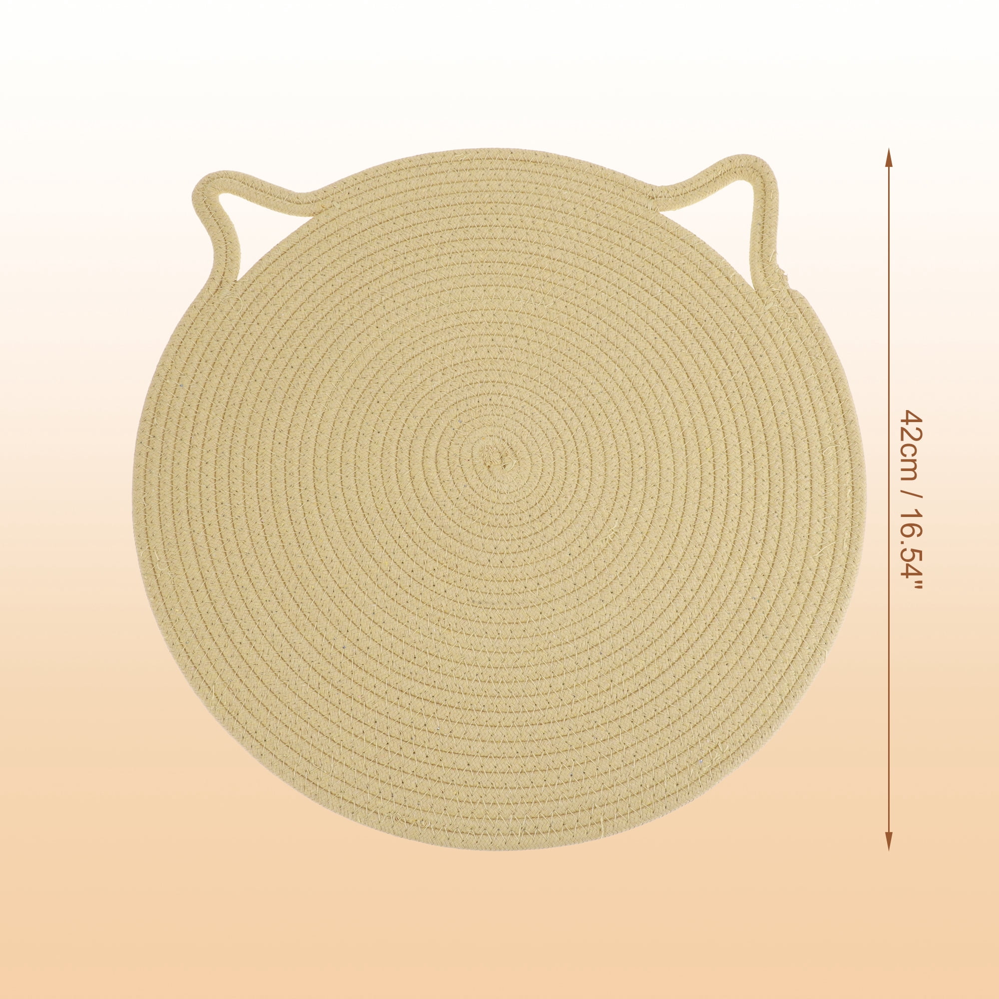Unique Bargains Cotton Rope Cat Scratcher Mat  Floor Protector Beige 16.54"