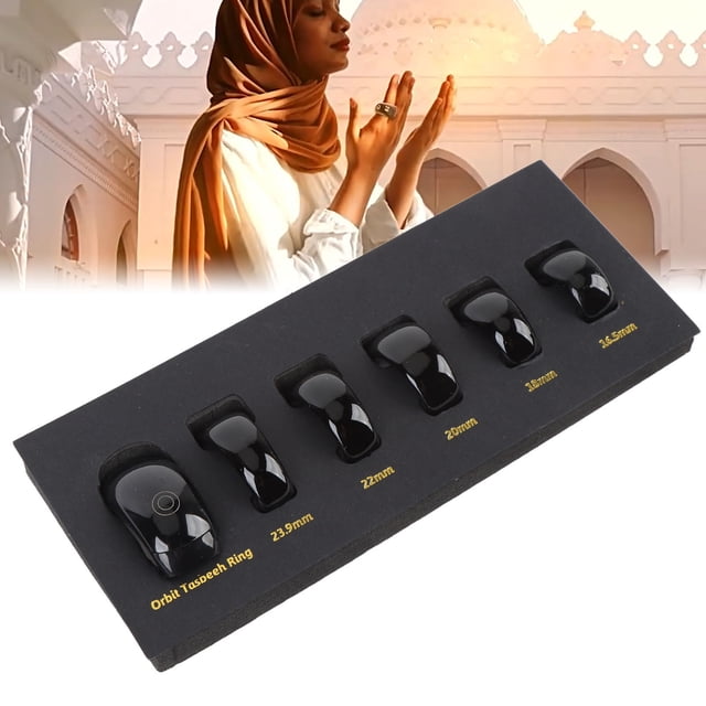 Smart Tasbih Zikr Rings, Finger Counter with Rings, Digit Counter, IP67 Rated, 7 Days Battery Life, 5 Size Rings, APP Enabled