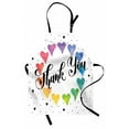 thumbnail image 1 of Romantic Apron Thank You Note with Rainbow like Colored Round Made from Hearts Cute Sweet Image, Unisex Kitchen Bib Apron with Adjustable Neck for Cooking Baking Gardening, Multicolor, by Ambesonne, 1 of 3