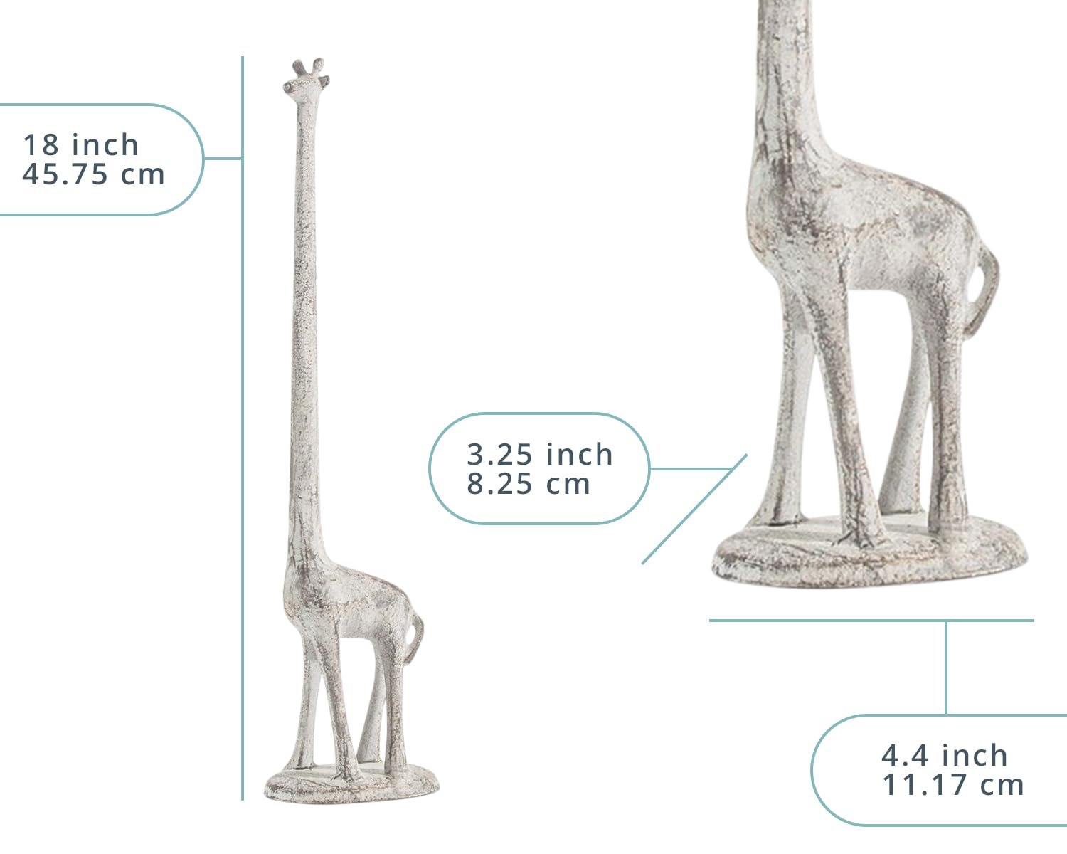 Comfify Cast Iron Giraffe Paper Towel Holder with Antique White Finish