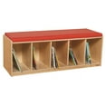 thumbnail image 2 of Wood Designs 55015 Reading Bench with Red Cushion , 16" Height, 48" width, 18" Length, Not Applicable, 2 of 2
