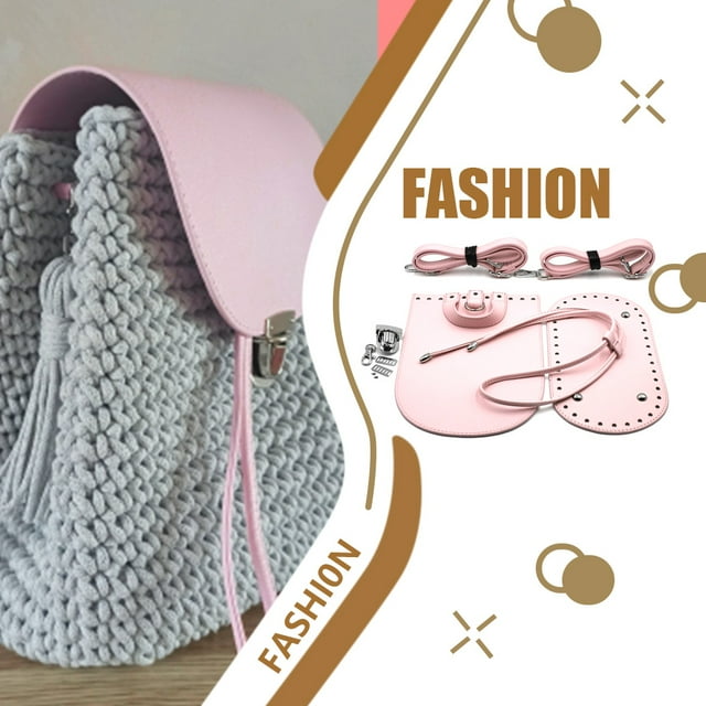 7 Pieces Bag Repair Kit Shoulder Crochet Basket Bottom Strap Drawstring Handbag Making Accessories Wallets Adults Kids Handmade Crafting Supplies Pink