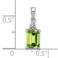 thumbnail image 2 of Sterling Silver Rhodium Plated Peridot And Diamond Pendant (16 X 5) Made In India qdx817, 2 of 2