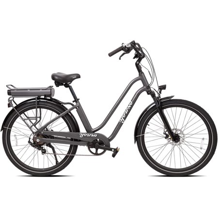 Young Electric Hybrid/Crossover Torque Sensor E-Bike, 27.5 in. E-Vie Step-Through, Matte Gun Metal 12801002MGM