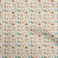 thumbnail image 1 of oneOone Georgette Viscose Light Beige Fabric Circus Sewing Craft Projects Fabric Prints By Yard 42 Inch Wide, 1 of 5