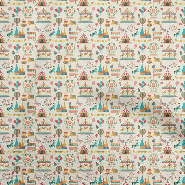 oneOone Viscose Chiffon Light Beige Fabric Circus Sewing Craft Projects Fabric Prints By Yard 42 Inch Wide