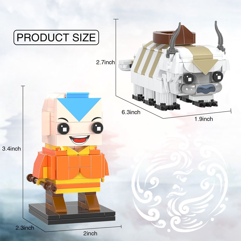 NEW Last Airbendered Aang Momo Appa Building Block Set Cartoon Animation Figures Model Toys Movie Fans Boys and Girls Gifts